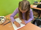 Lekcja kleksografii  i przędzenia liter w kl. IV  