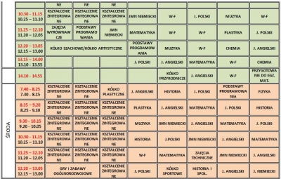 plan lekcji