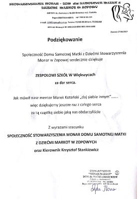 podziekowanie