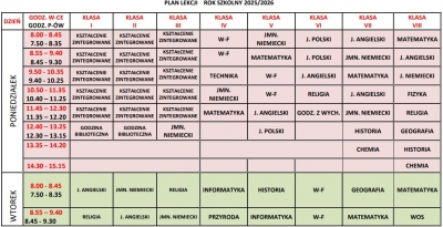 Plan lekcji 2025 2026